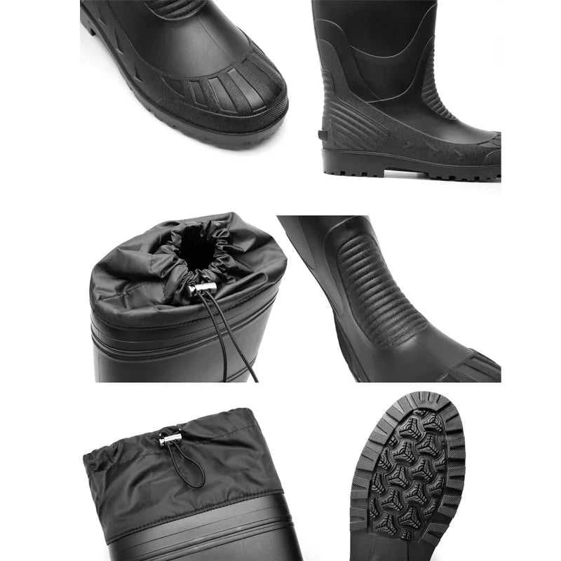 Black High-Top Men's Rain Boots, Adjustable Drawstring Long Boots, Wear-Resistant, Non-Slip, Outdoor Fishing Waterproof Boots, Farm Work Rain Boots, Pvc Water Boots The jack market .AU The jack market .AU Step Up Your Style: Trendy Shoes for Every Occasion! $ 71 14:193;200000124:200000364