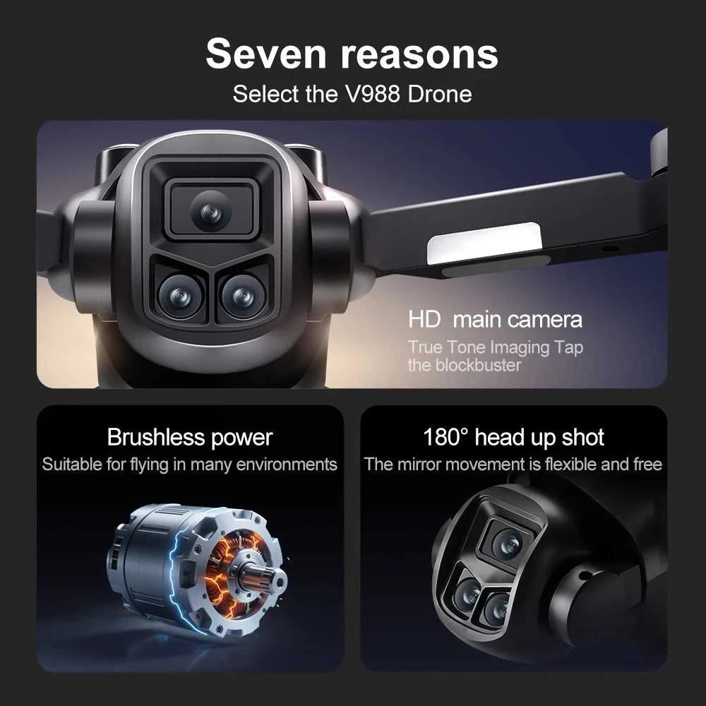 Lenovo V988 Drone 8K Professional HD Dual Camera With Screen RC Brushless Motor Quadcopter Foldable Aerial Photography toy The jack market .AU The jack market .AU $ 143 14:193#Blue-6K-battery-1