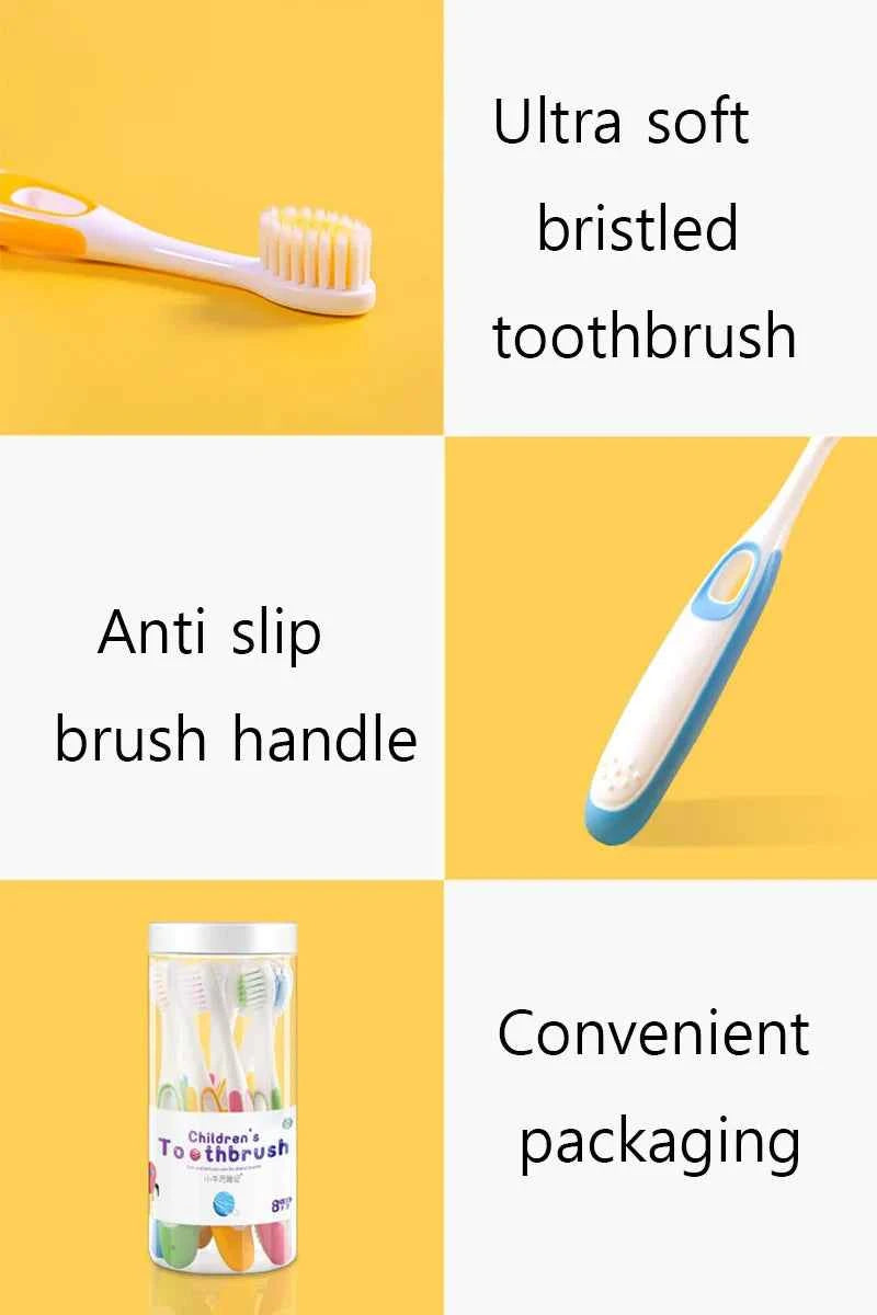 BrightSmiles 8 PCS Kids' Soft Bristle Toothbrushes - Gentle Care in Convenient Barrel Packaging