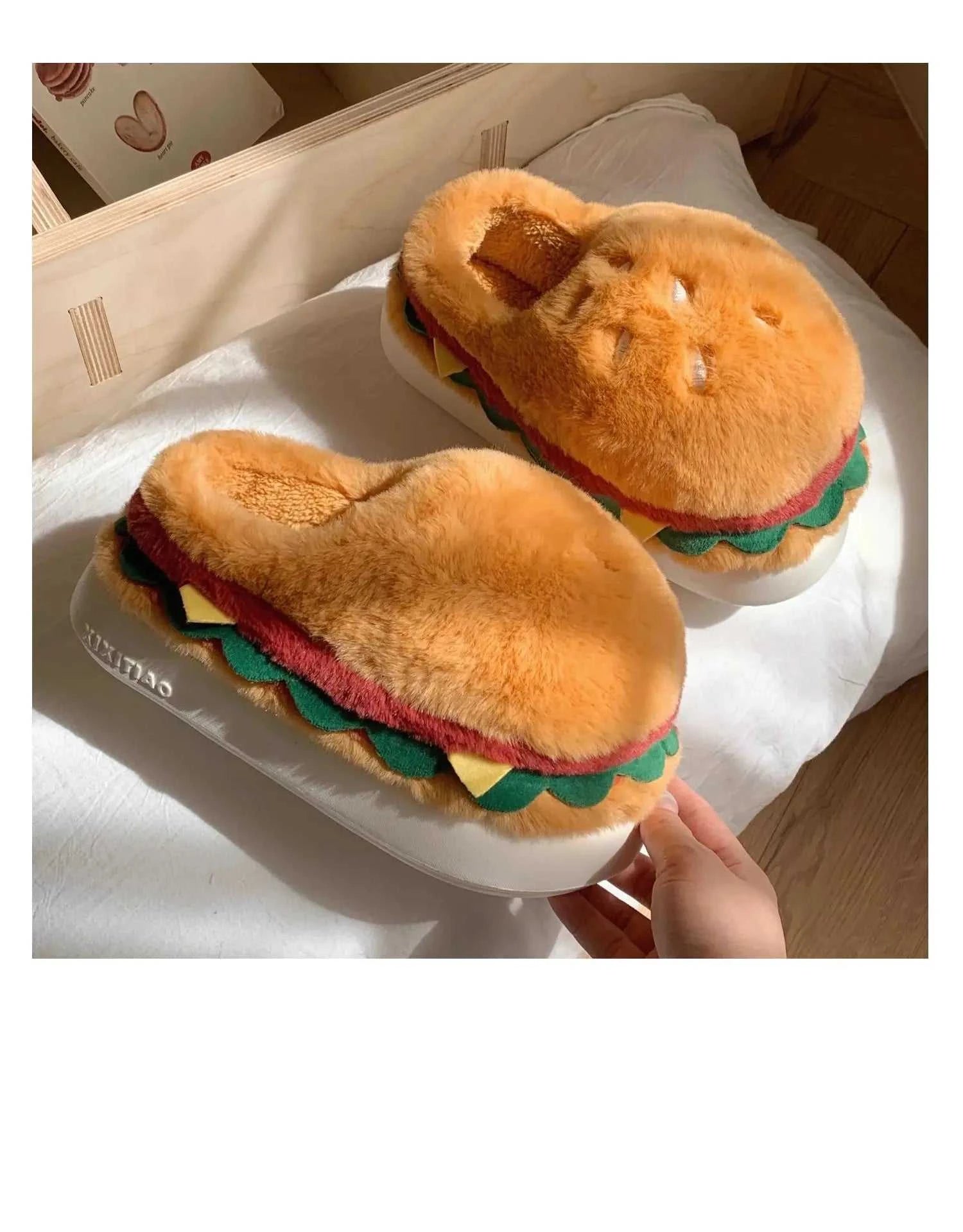Funny Cute Hamburger Home Slippers Shoes For Men And Women Indoor Household Slippers Warm And Non Slip Winter Fun Couple Cotton The jack market .AU The jack market .AU Step Up Your Style: Trendy Shoes for Every Occasion! $ 75 14:366#Package Cute Burger;200000124:201446565