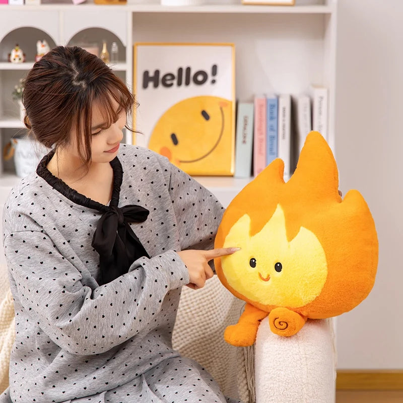 46CM Cute Little Fire Man Plush Toys Cartoon Anime Stuffed Dolls Kawaii Room Decor Toy Hobby Collection
