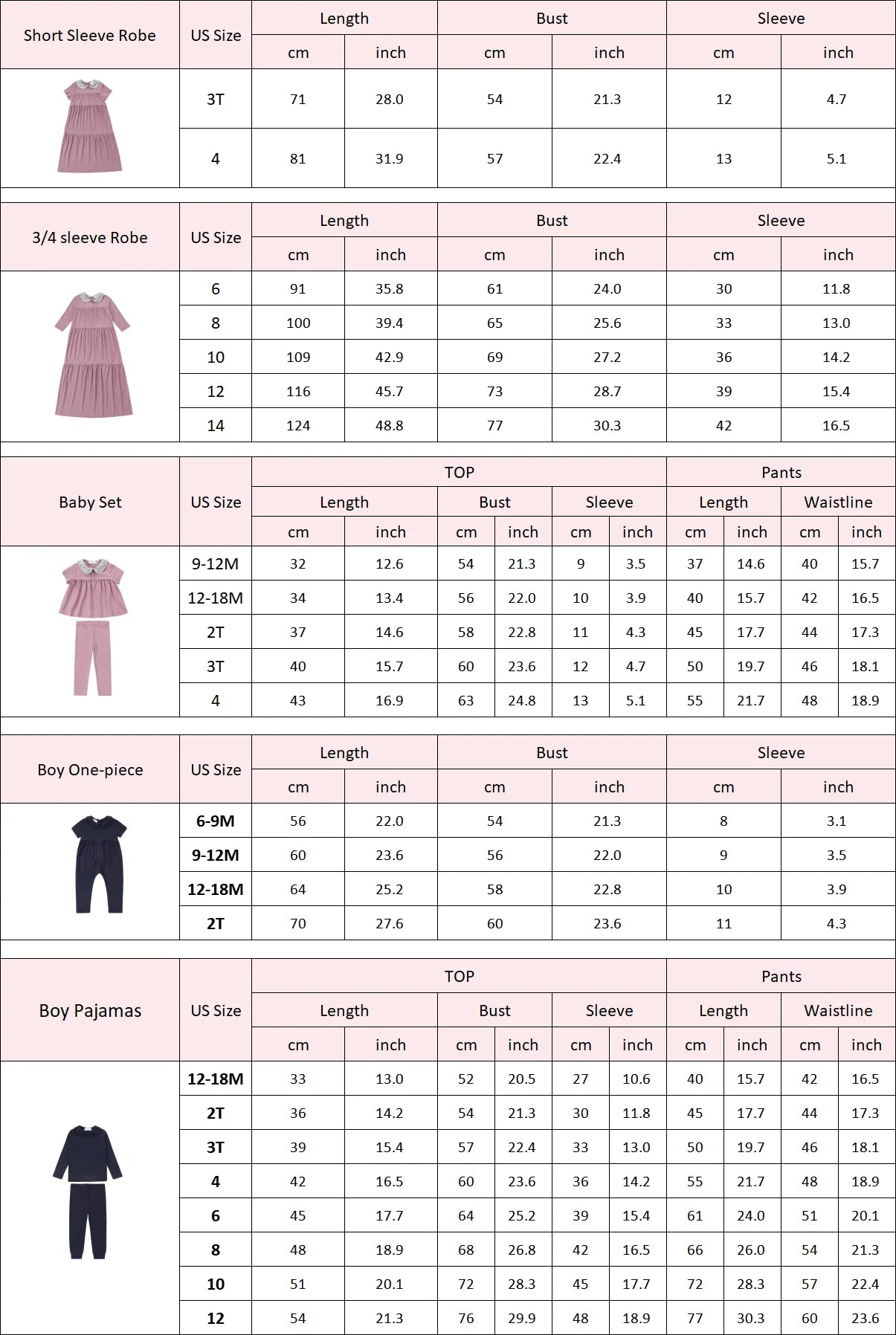 AS Robe Girls' Floral Collar Dress - Cute Matching Baby Set for Sisters