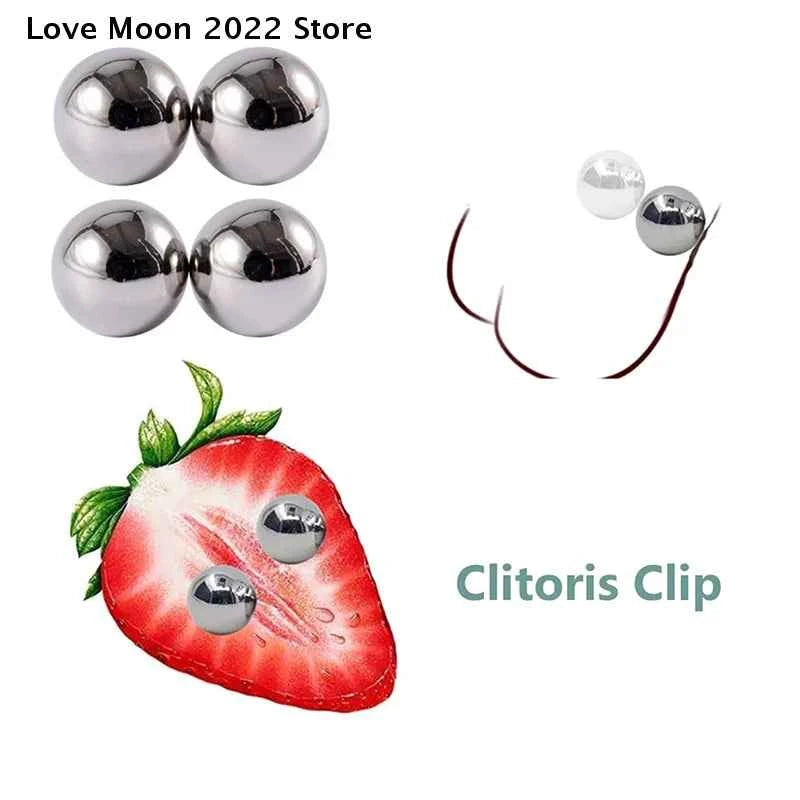 LM Magnetic Nipple Clamps - 2pcs Non-Piercing Strong Bondage Balls for Couples - Explore Your Sensuality