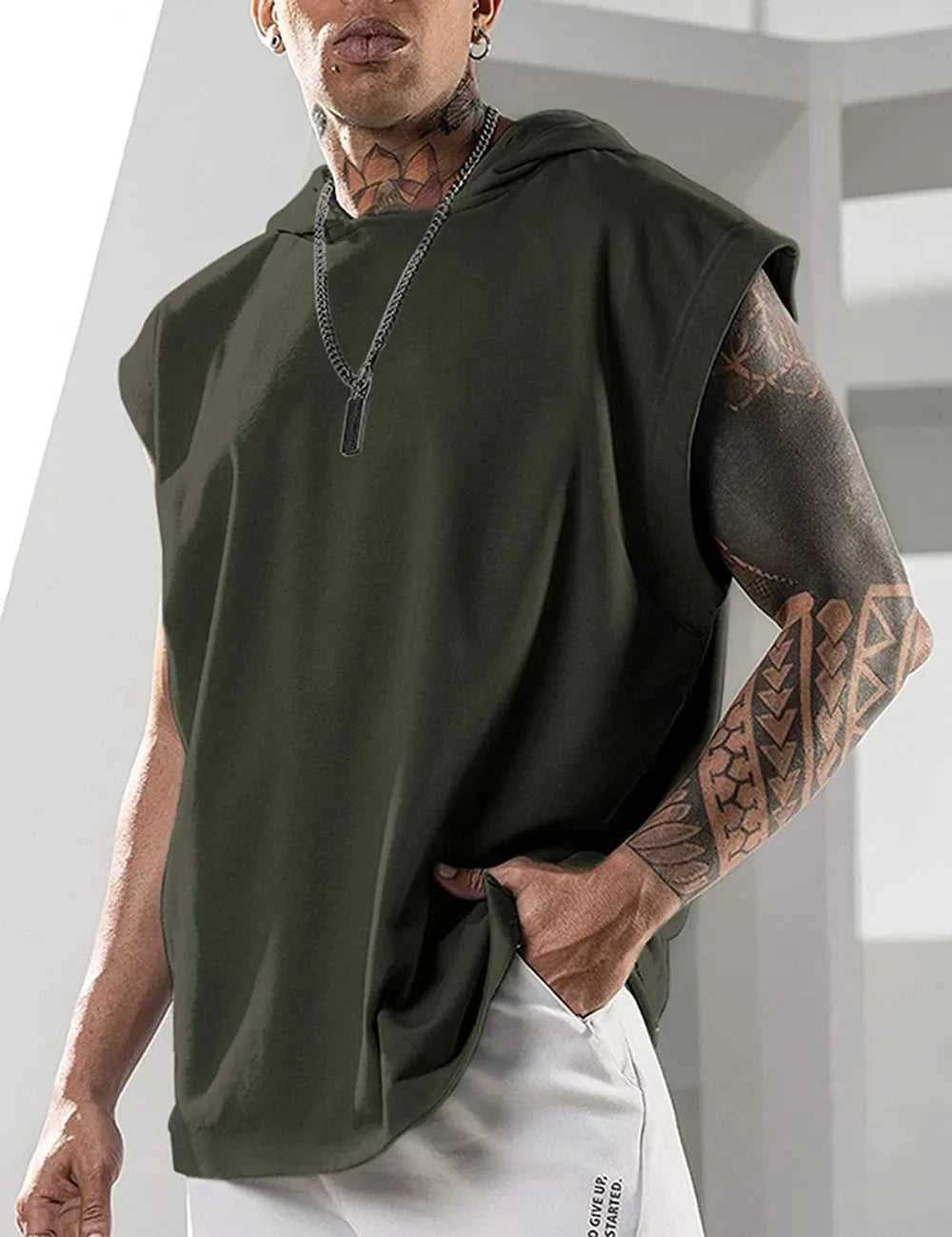 2026 Men Tank Top Fitness Training Pullover Leisure Fashion Sleeve Men's Hooded Vest Solid Color Tank Tops For Male The jack market .AU The jack market .AU Men Fashion $ 31 14:193;5:4183