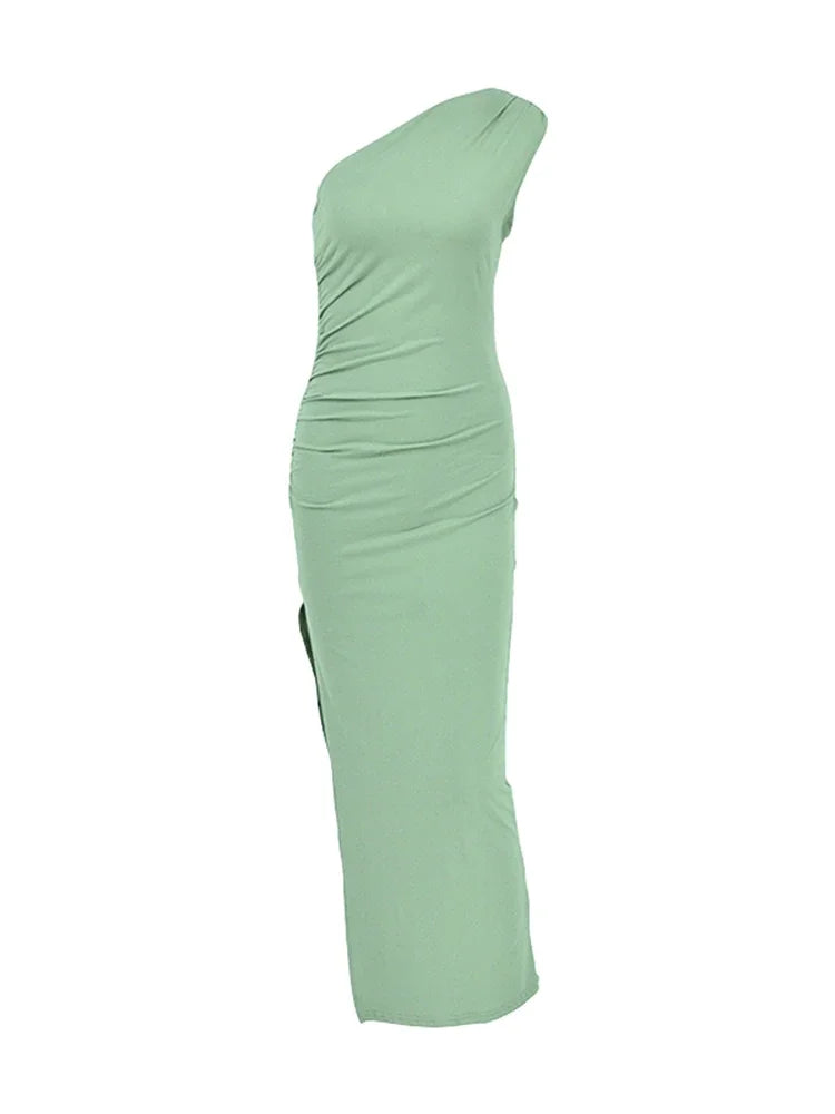 Women's Off-Shoulder Backless Maxi Dress – Slim Fit Club Party Dress