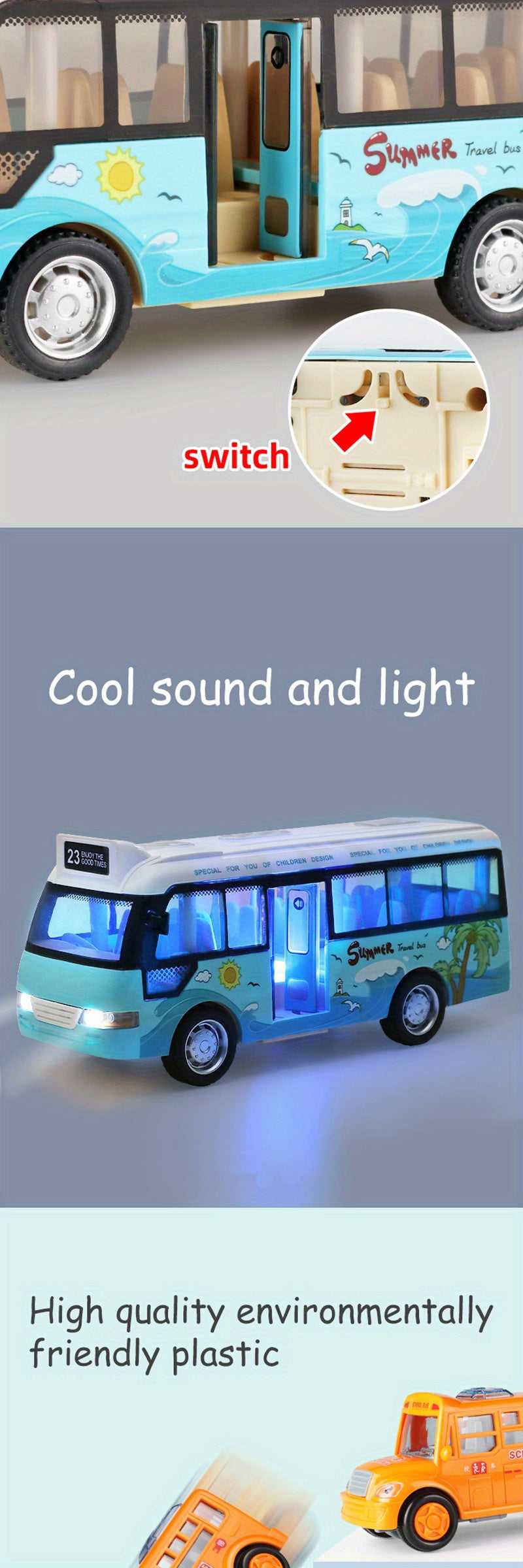 City Bus Toys Cars for Toddlers Cars for Boys Girls Pull Back Play Vehicle Bus Model with Sound Light Up & Open-able Doors The jack market .AU The jack market .AU Little Wonders $ 51 14:173
