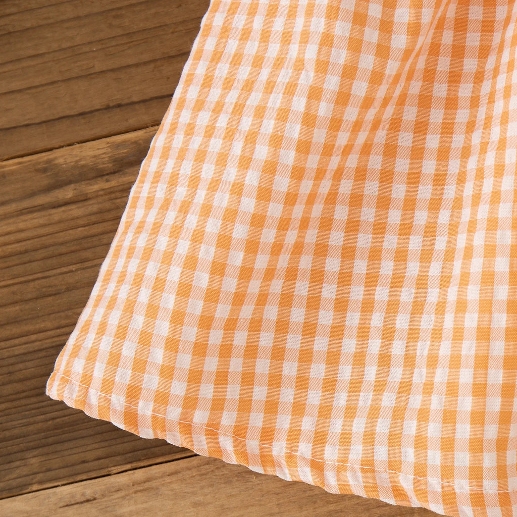 (0-3 Year Old Checkered Baby Girl Dress) Summer New Sweet White Petal Collar Children'S Sleeveless Clothes Free Package