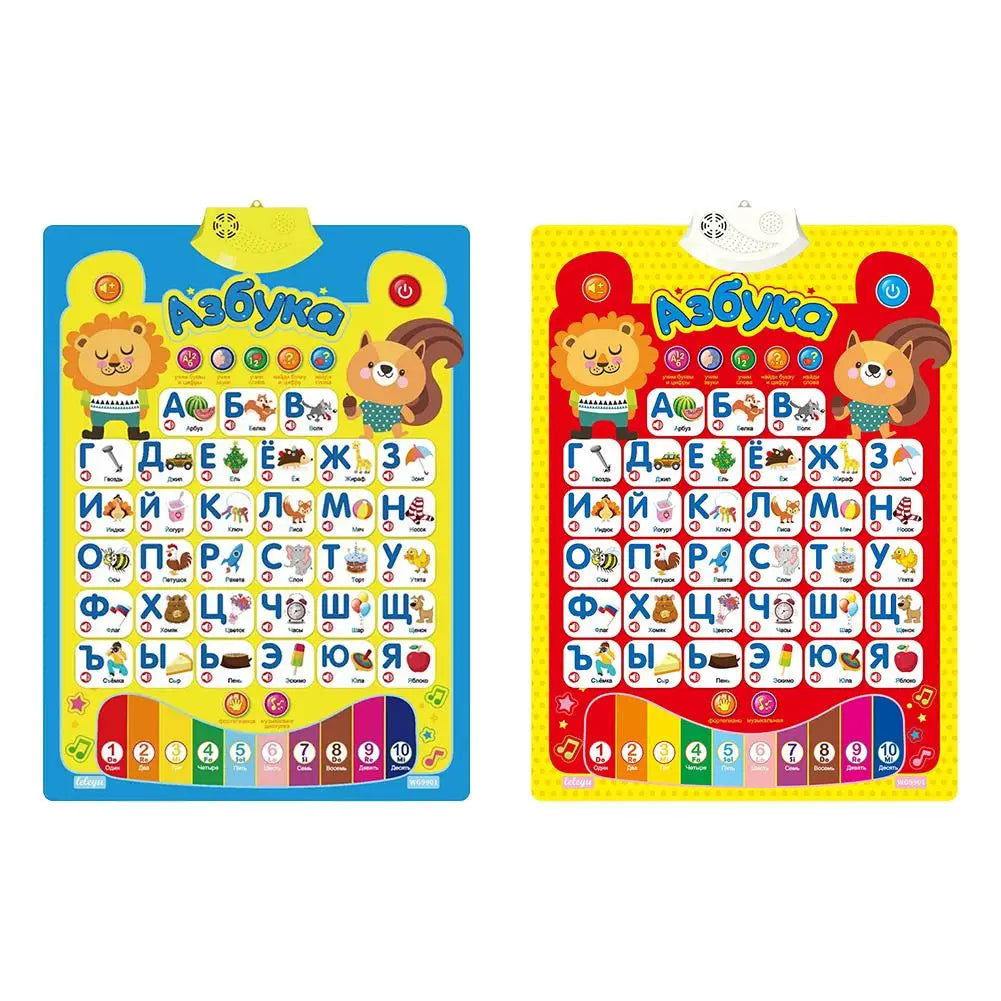 Russian Electronic Interactive Alphabet Wall Chart Talking ABC 123s Music Learning Poster Educational Preschool Alphabet Chart