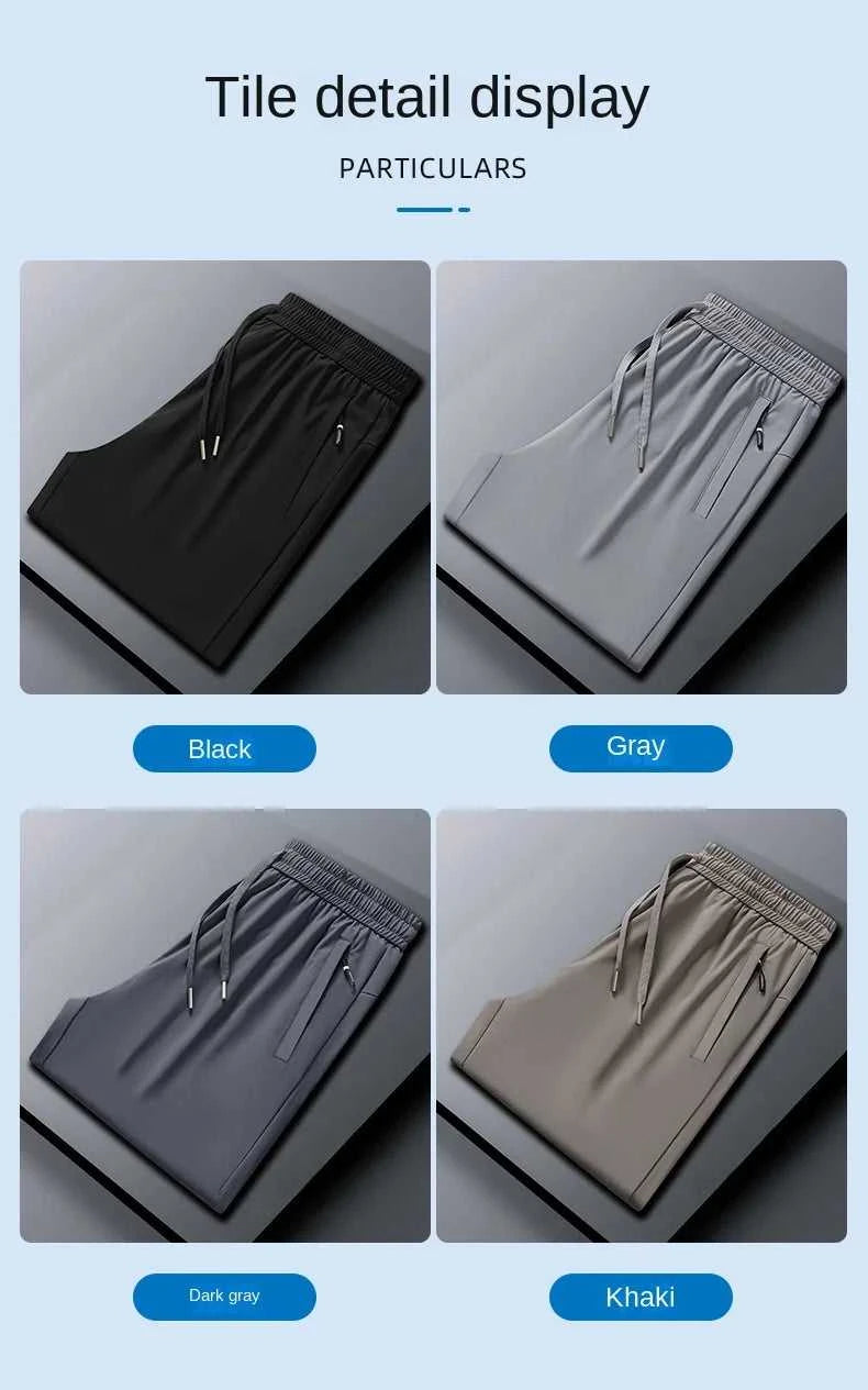 Ice Silk Men's trousers 2024 summer black-and-gray thin style business casual pants outdoor stretch breathable straight leg loos The jack market .AU The jack market .AU Men Fashion $ 51 14:175#qianhui;200007763:201336106;5:200661035