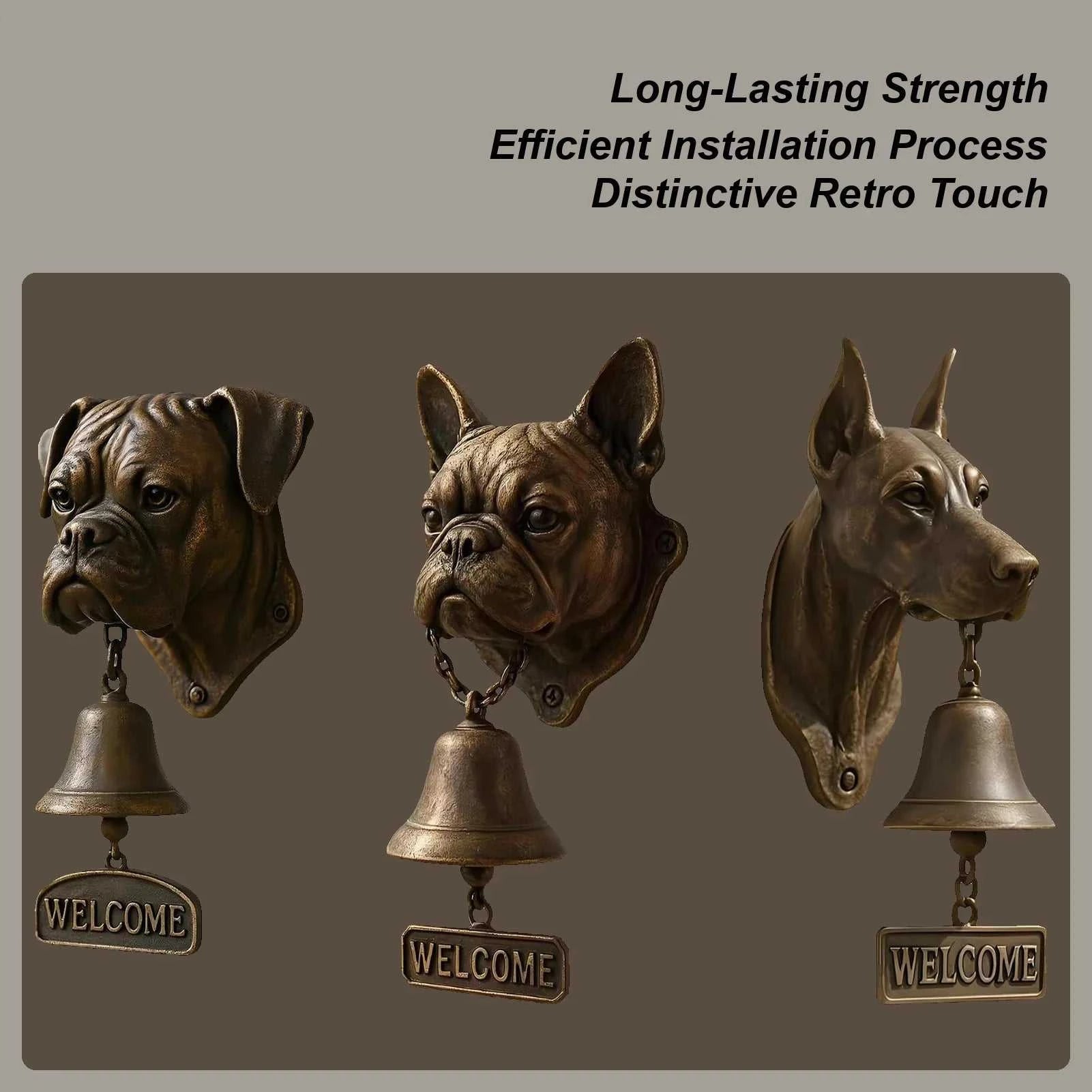 Outdoor Dinner Bell Dog Head Shape Welcome Doorbell Vintage Farmhouse Doorbell for Front Door Garden Sheds Cottage Retreats The jack market .AU The jack market .AU Home $ 72 14:29#A;200007763:201441035