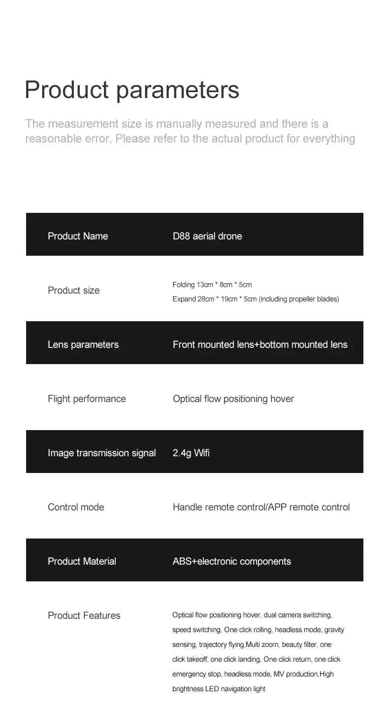 2026 New D88 Drone 8K HD Dual Cam Professional Aerial Photography Optical Flow Hovering Gesture Shoot Folding Quadcopter VR The jack market .AU The jack market .AU Drones $ 92 14:29#Black Dual 8K-1B