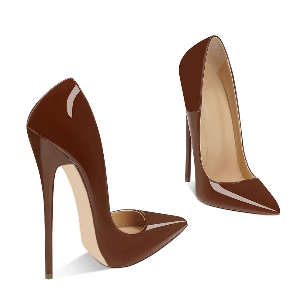2026 New Arrival Designer Coffee 16cm High Heels SEXY Woman Unisex Man Pumps Pointed toe SHOW Stage SM Model Dress Shoes