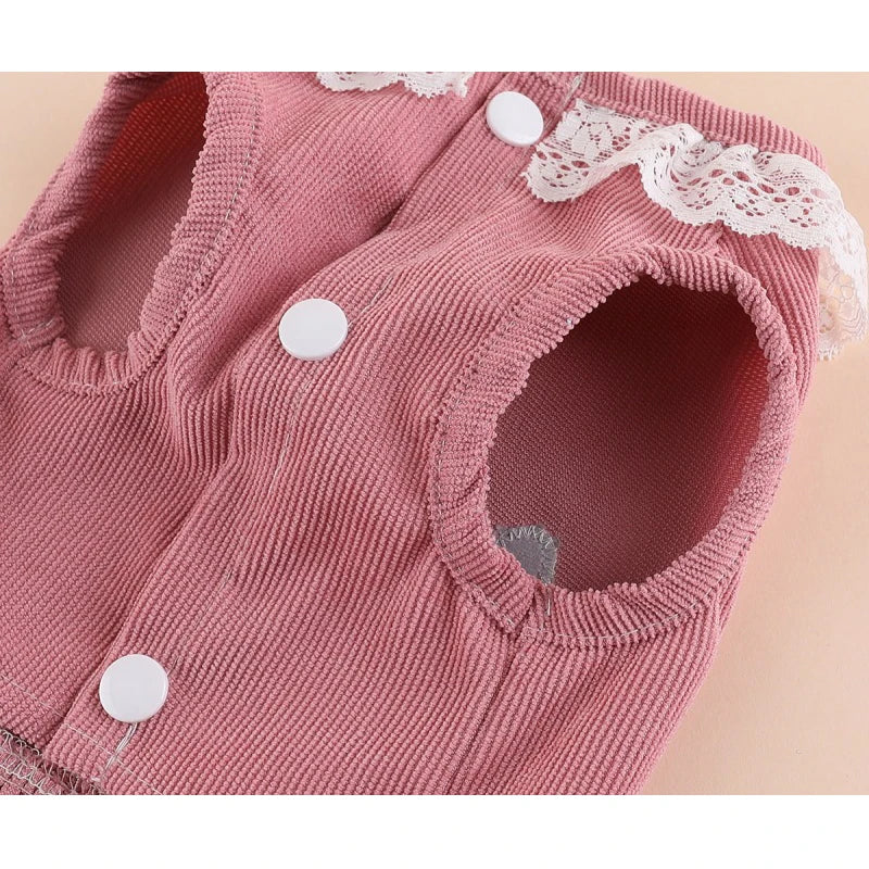 Dog Clothes Corduroy Girl Dress Puppy Summer Clothes Sleeveless Skirt For Small Dogs Chihuahua Puppy Clothing Harness Dresses XS