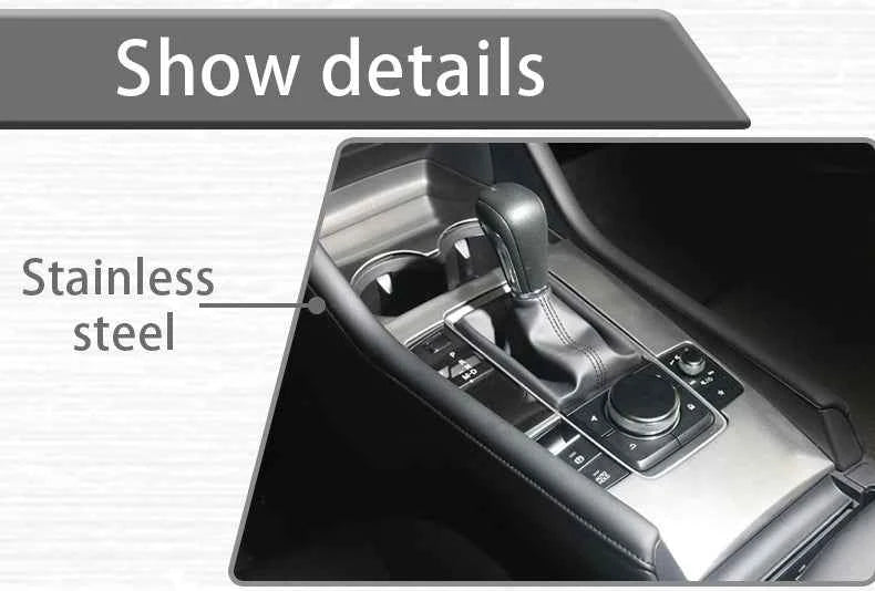 For Mazda 3 BP 2019 2020 2021 2022 2023 2024 2025 Car Central Console Gear Shift Panel Trim Cover Water Cup Frame Accessories