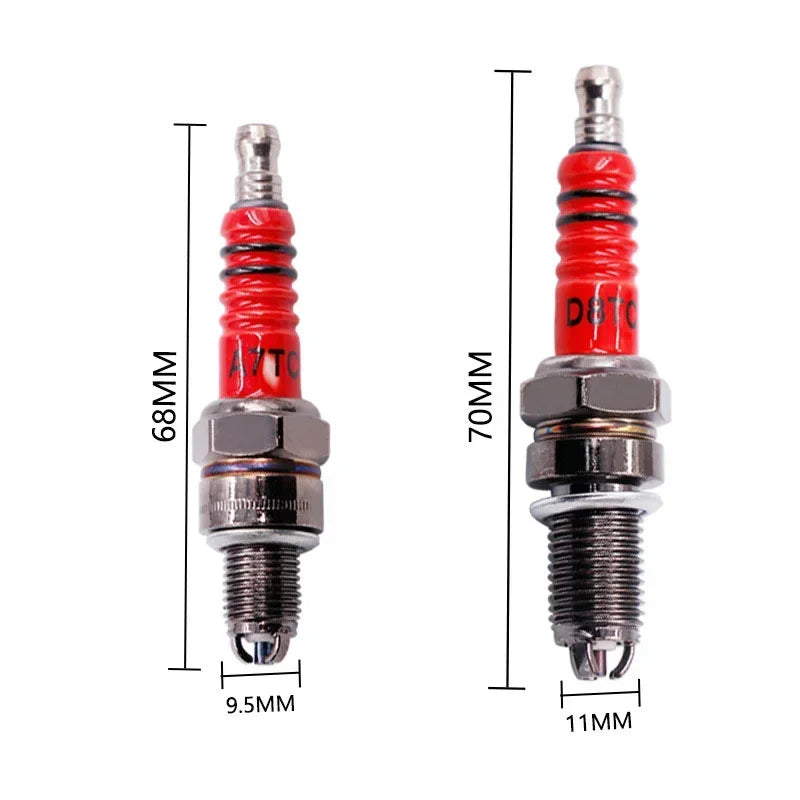 Racing Spark Plug 3 Triple Electrode A7TC D8TC For GY6 CG 50 70 110 125 150CC Motorcycle Atv Scooter Motorcycle Ignition 1/2Pcs