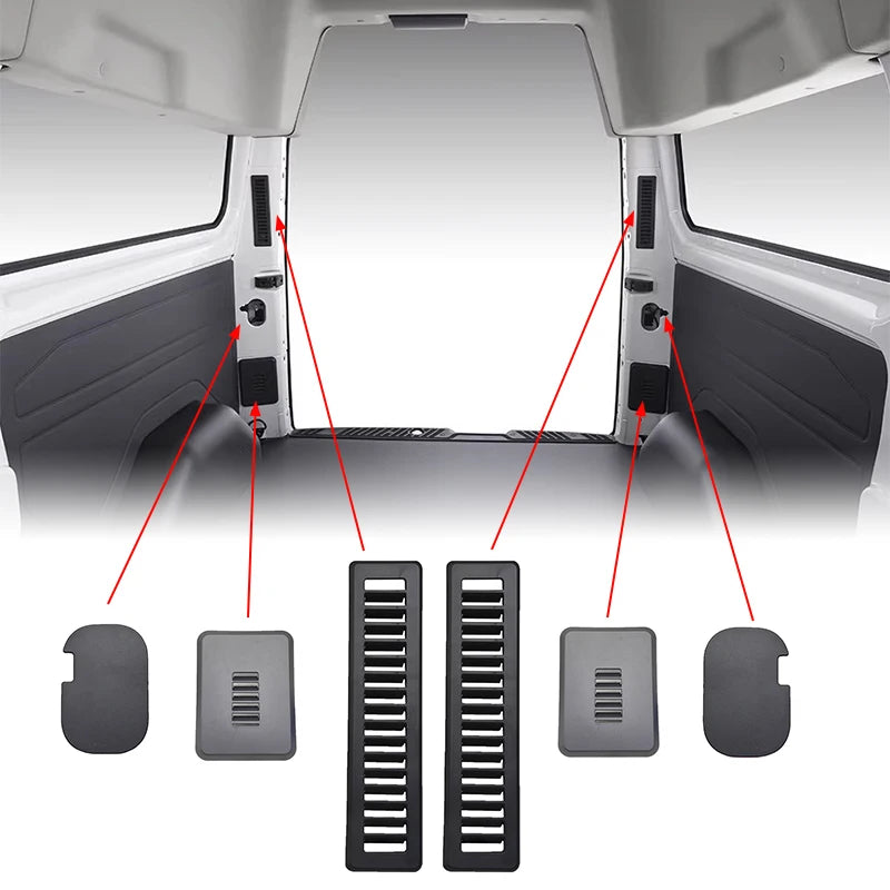 6pcs Car Tail Door D Pillar Decorative Replacement Cover Plate For Black Ford Transit Custom 2012-2023 Van Car Accessories