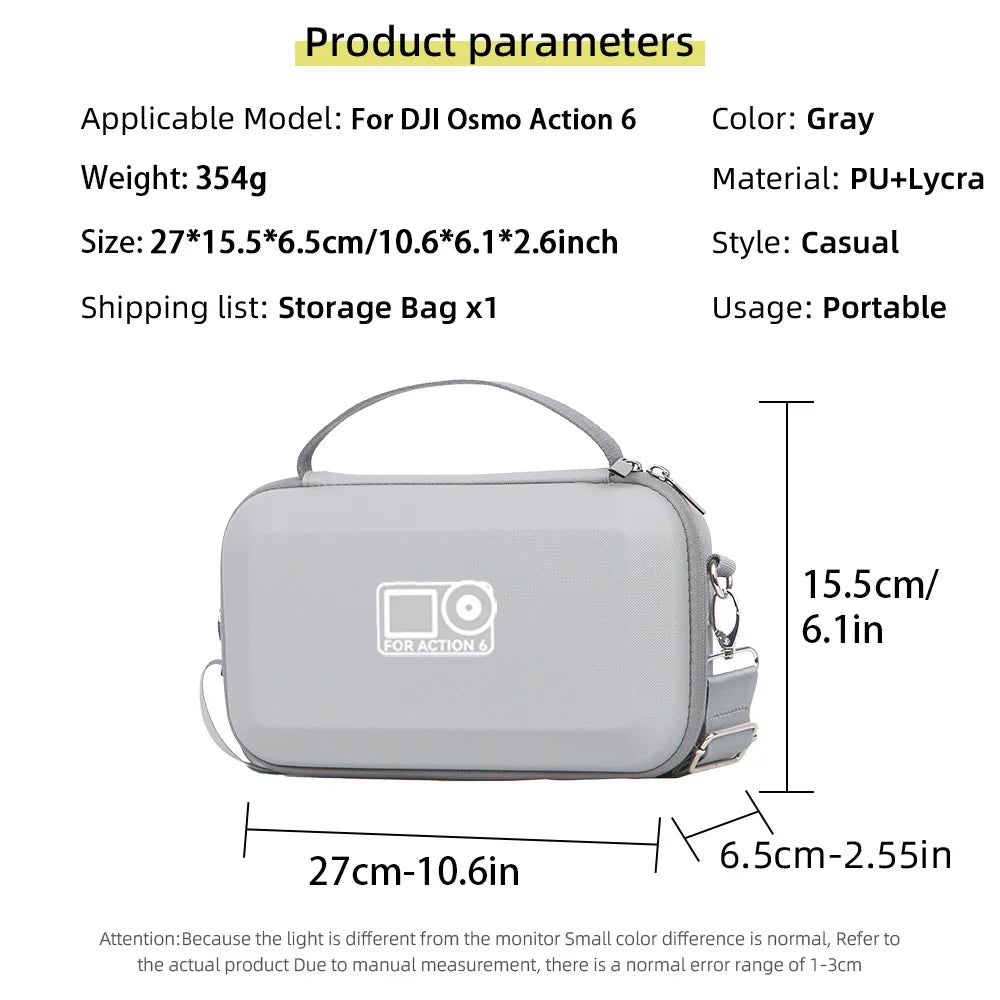 Storage Case For DJI Osmo Action 6 Portable Shoulder Bag Travel Carrying Box For DJI Action 6 Sports Camera Accessories