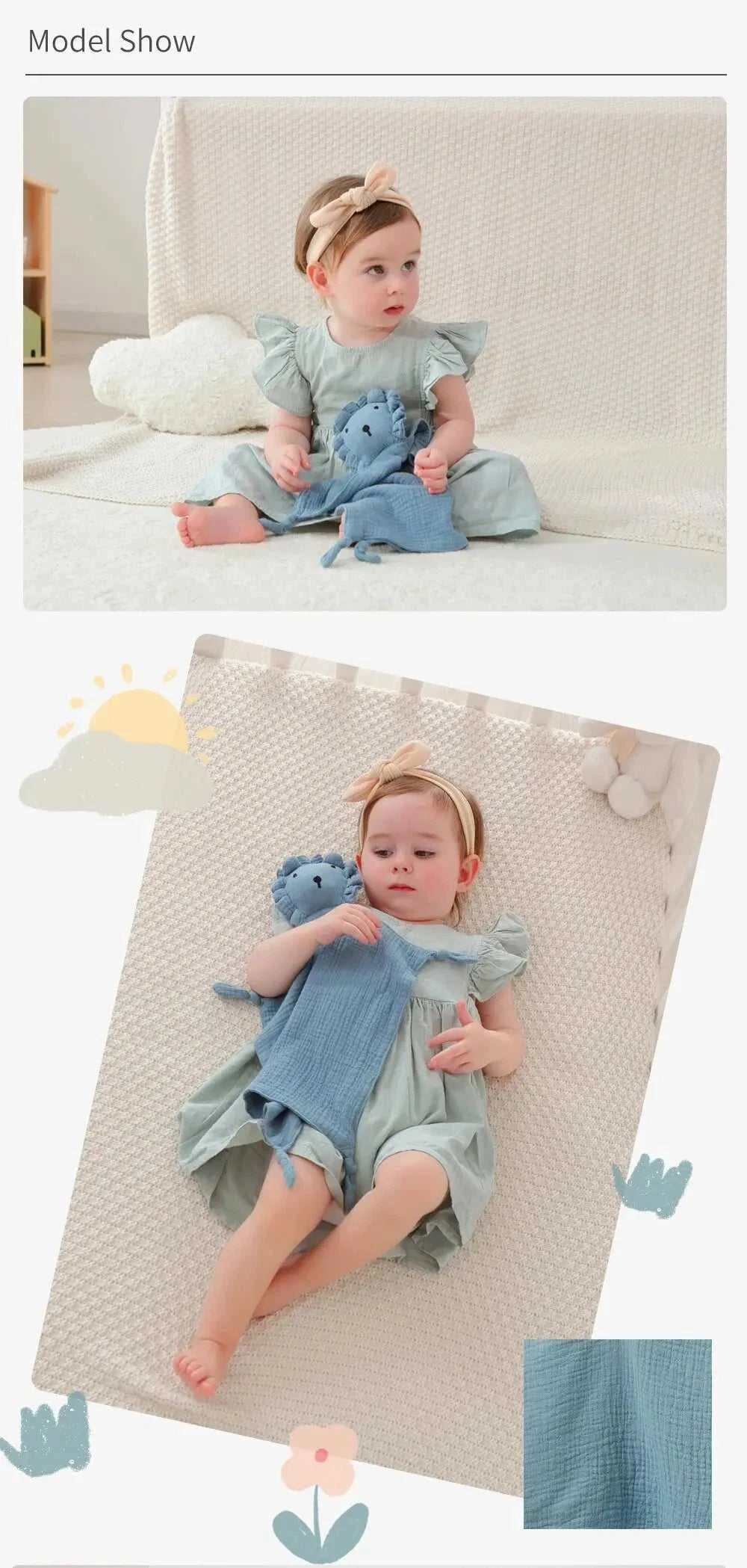 Muslin Baby Comfort Towel Cotton Comforter Blanket Soft Newborn Sleeping Dolls Kids Fashion Sleep Toy Soothe Appease Towel Bibs The jack market .AU The jack market .AU Mum & Kids: Essential Products for Every Family $ 22 14:175#SU1017 Blue