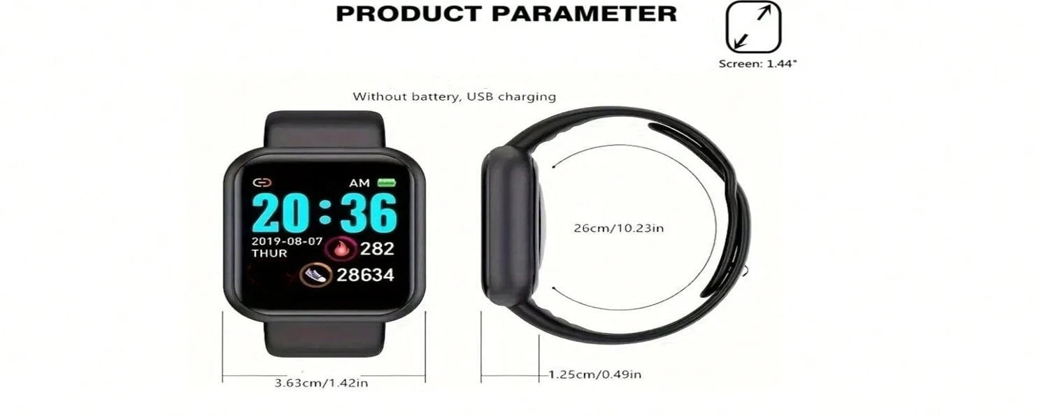 Multifunctional Smart Watch D13 for Men & Women - Bluetooth Fitness Tracker, Music Player, Sleep Monitor & Sports Bracelet