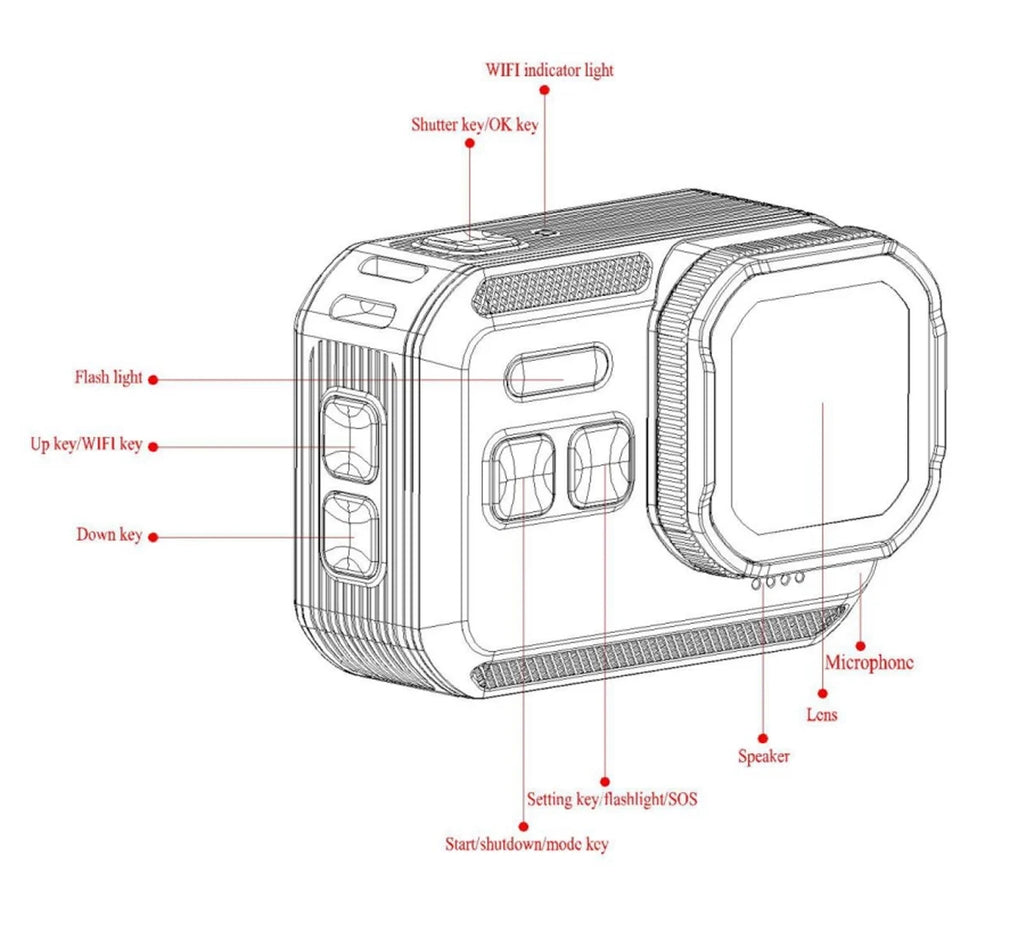 Action Camera 4K60FPS WiFi Anti-shake Action Camera With Remote Control Screen Waterproof Sport Camera drive recorder