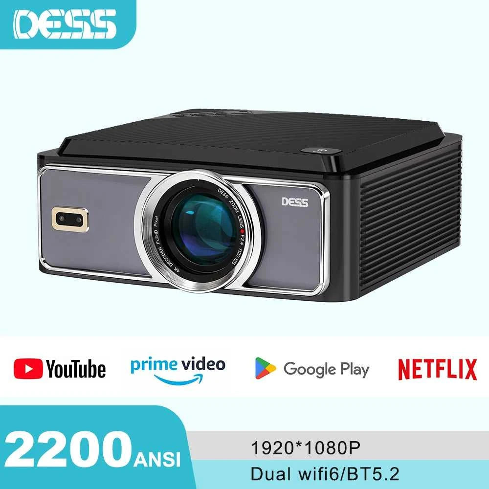 DESS 2025 New 4K Portable Projector 2200 Lumens LED Projector Dual WiFi6 Built-in Speaker BT5.2 Home Theater Video Projectors The jack market .AU The jack market .AU Accessories Electronics $ 537 14:193#C5Pro;200007763:201336100;200009209:201447604
