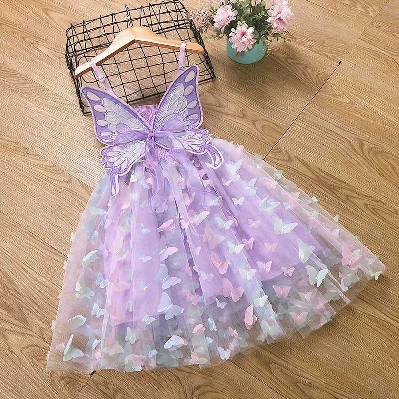 Girls Summer Elegant Dress With Large 3D Butterfly Wings Gauze Princess Dress Bow Kids Sleeveless Birthday Party Evening Dresses The jack market .AU The jack market .AU Mum & Kids: Essential Products for Every Family $ 46 14:496#dress Led lights;200000463:200004192#8T