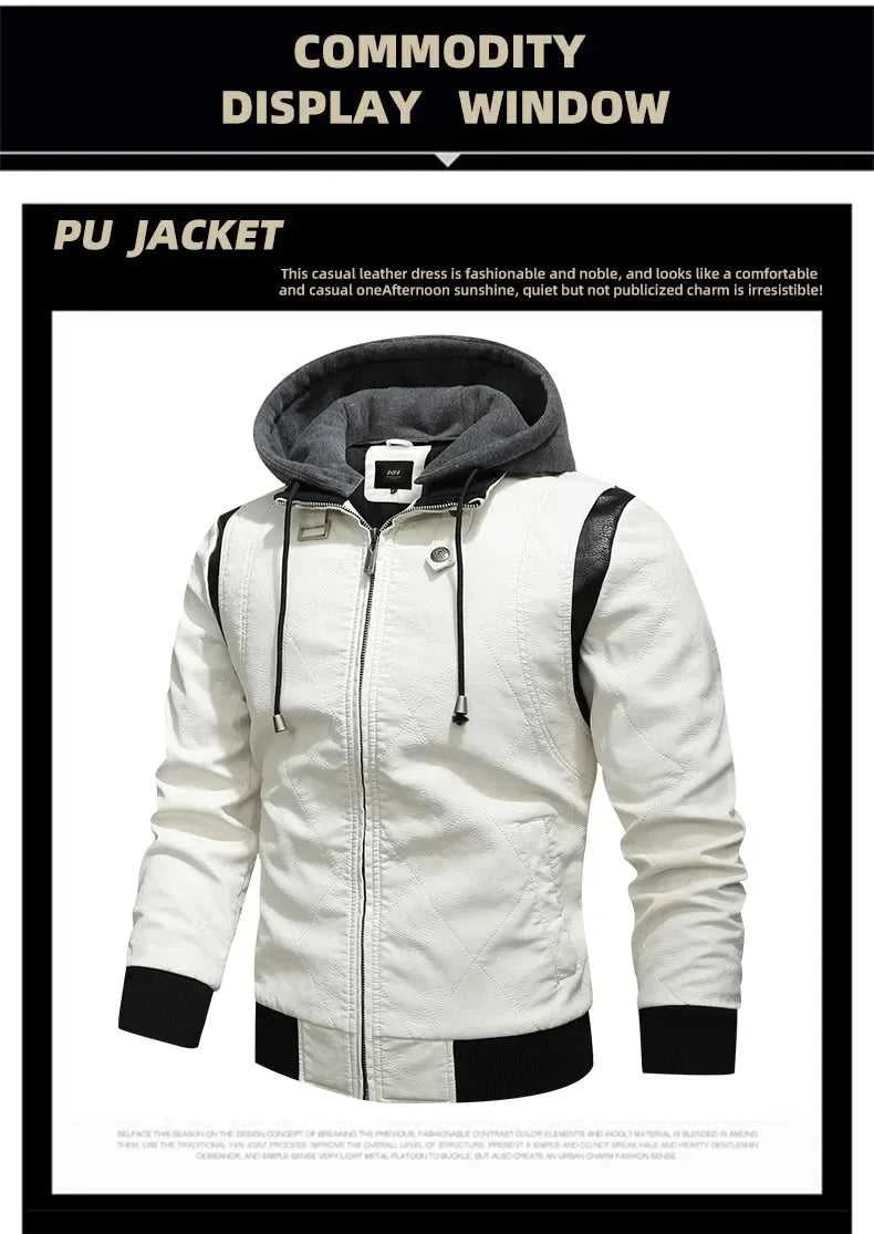 Spring Men's Leather Jacket High Quality Stand Collar Fashion Youth Embroidery Hooded PU Leather Coats EUR Size 3XL Men Clothing The jack market .AU The jack market .AU Men Fashion $ 78 14:771#White hooded;5:4183#EUR 3XL--CHN 4XL