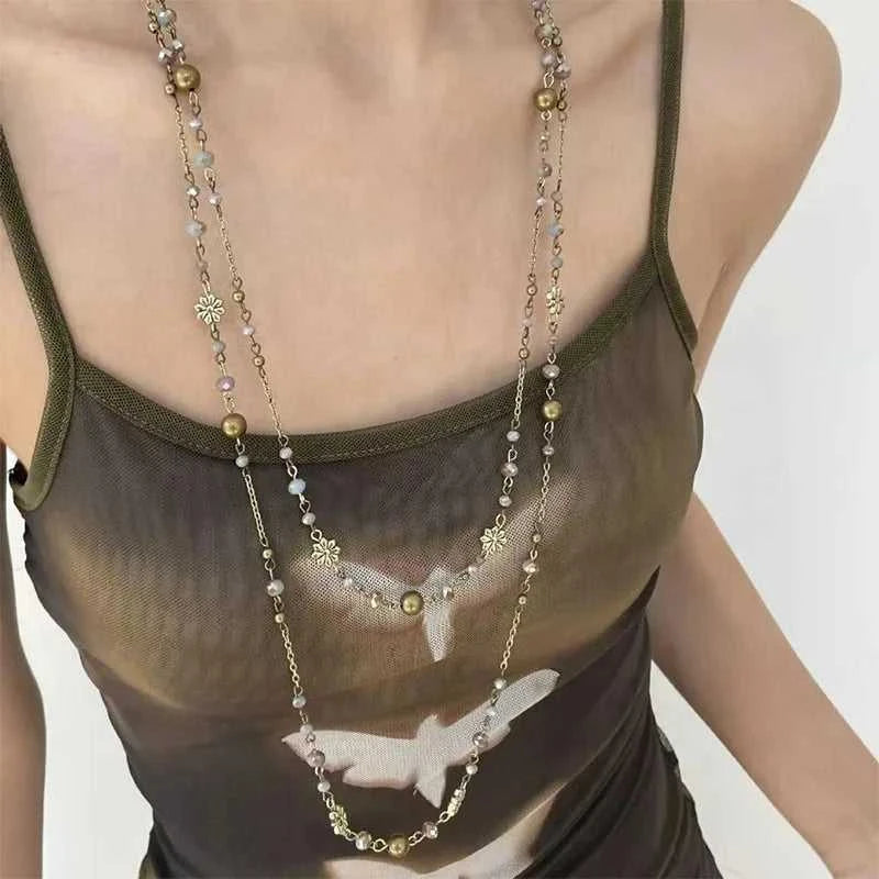 Stackable Double Layered Flower Beaded Chains Necklaces for Women Bohemian Ethnic Style Glass Beaded Sweater Chain Jewelry The jack market .AU The jack market .AU Jewellery & Chains $ 55 200001034:200003759#XL1113-S