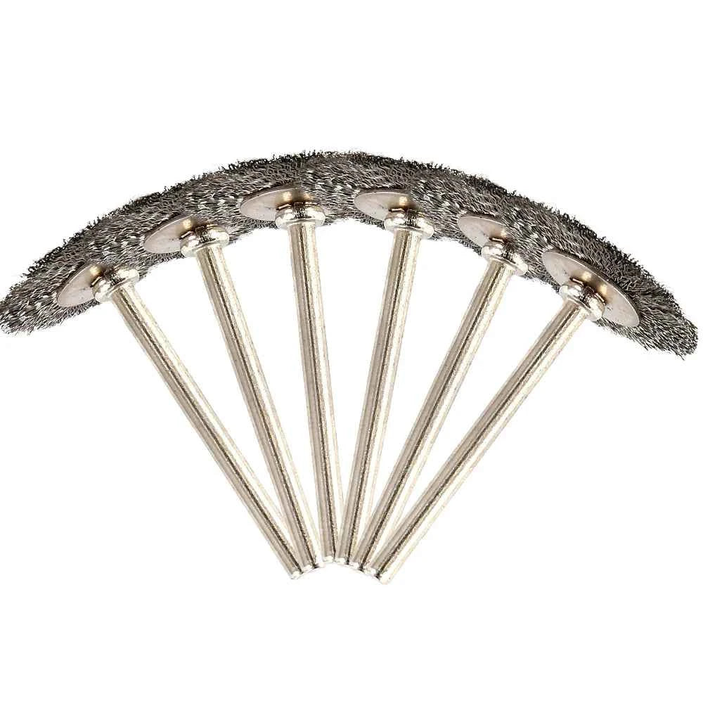 36/60Pcs Brass Brush Steel Wire Wheels Brushes Drill Rotary Tools Polishing Dremel Rotary Tools Metal Rust Removal Brush Set
