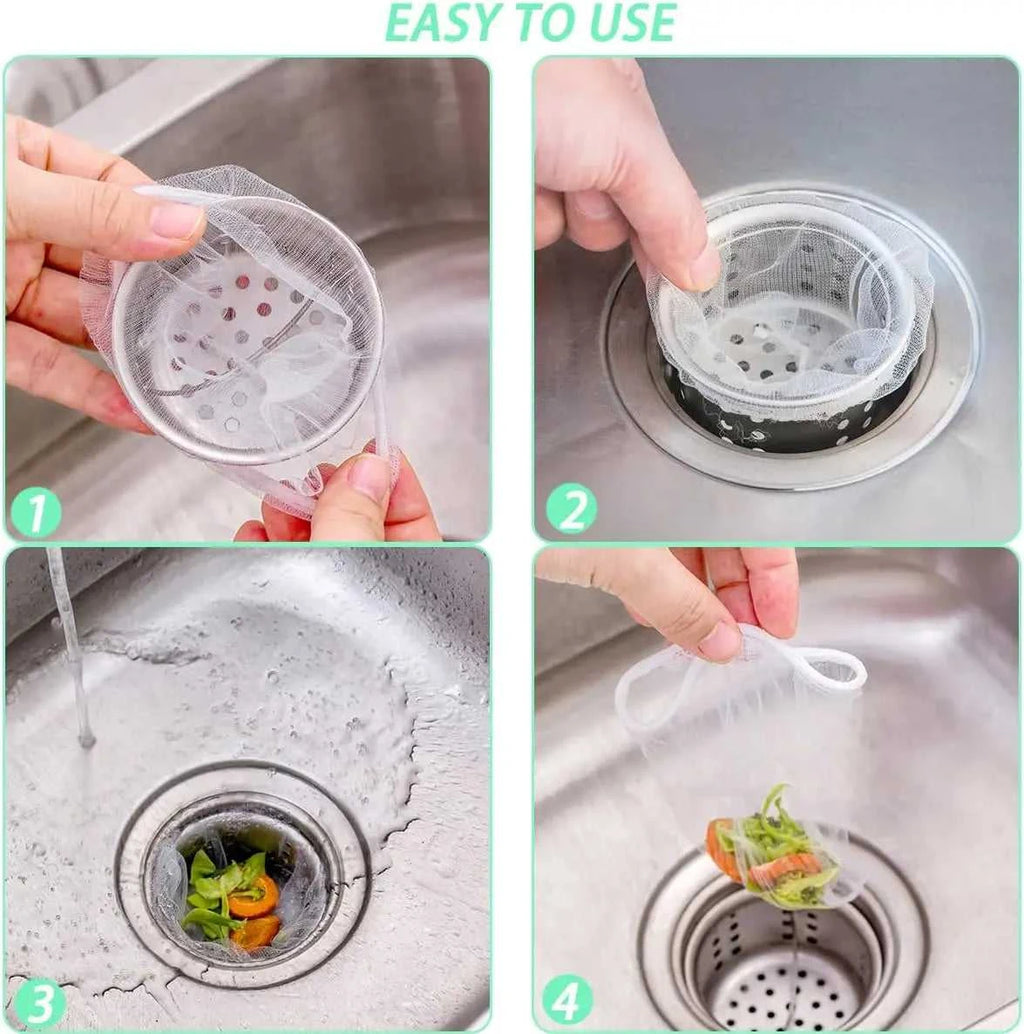 100Pcs Disposable Kitchen Sink Strainer Bags Sewer Drain Anti-blocking Water Filter Shower Hair Rubbish Storage Clean Mesh Bag The jack market .AU The jack market .AU Home $ 49 14:202732816#100Pcs-1Pack