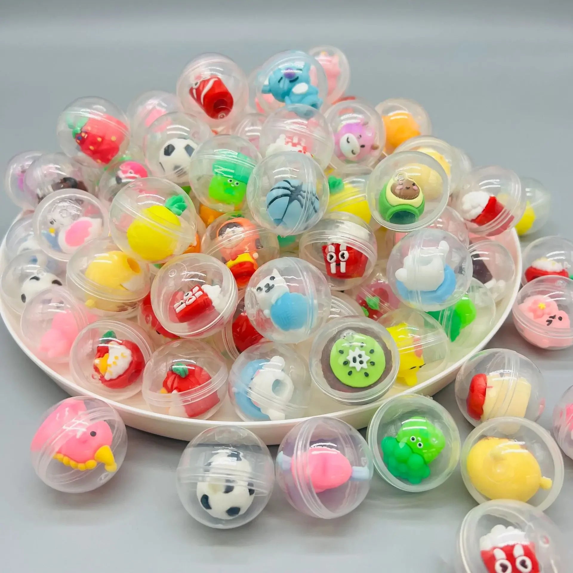 Transparent Twisted Egg for Mini Claw Machine Toys Accessories Cute Animal Plush Dolls Doll Kids Arcade Crane Machine Gift 32mm