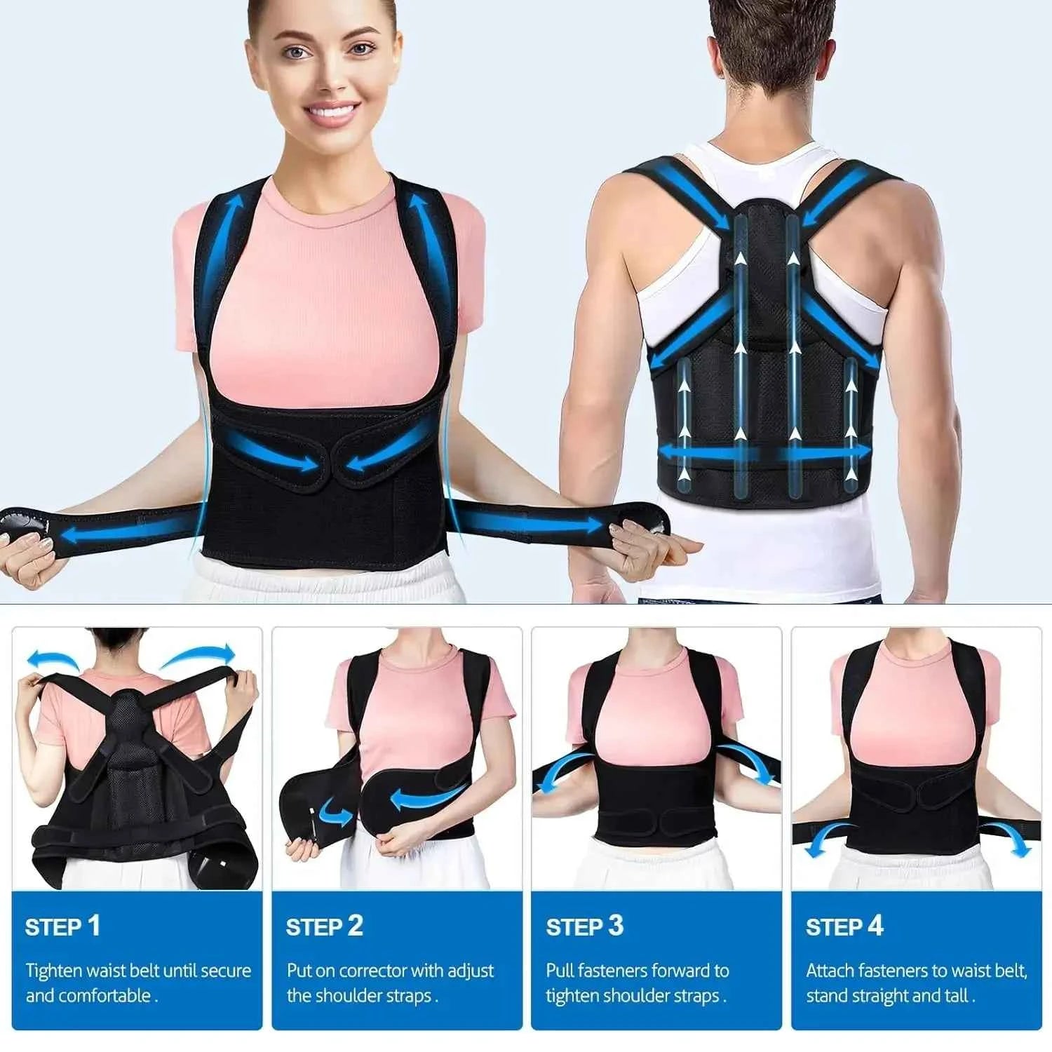 AlignPro Back Brace - Adjustable Posture Corrector for All-Day Support & Confidence