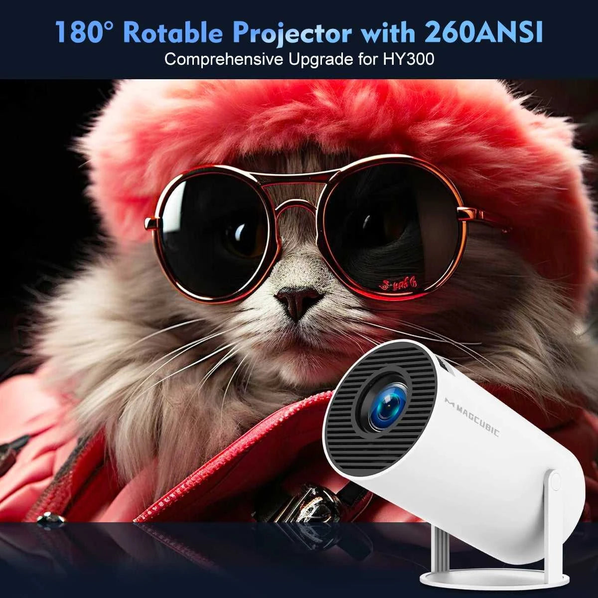 Magcubic HY300 Pro 4K Projector 260ANSI Android 11 Portable Projector Dual WiFi6 BT5.0 Outdoor Cinema Home Theater Support 720P The jack market .AU The jack market .AU Accessories Electronics $ 2119 14:201441169#HY300-White;200007763:201336106;200009209:201447605