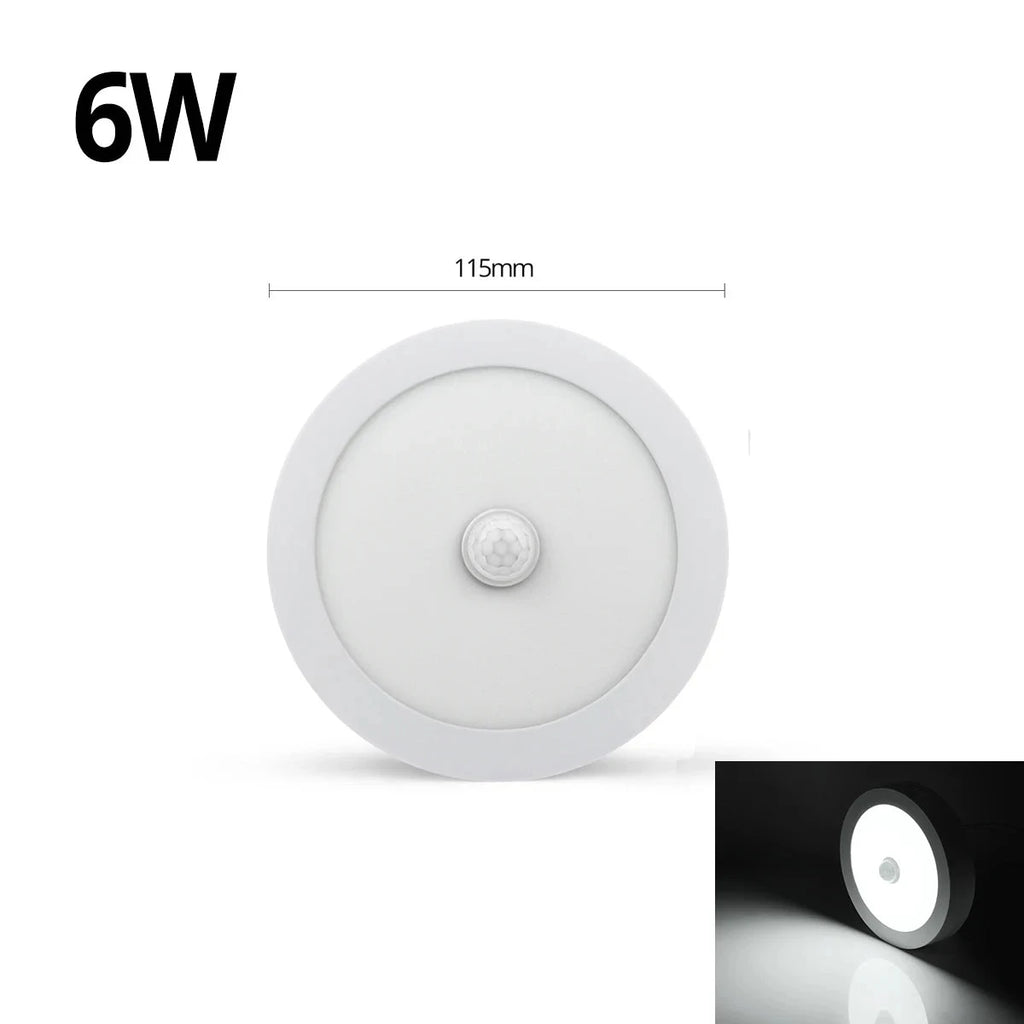 LED Panel Light With PIR Motion Sensor Ceiling Mounted 6W 12W 18W AC 85-265V Corridor Lamp Indoor Lighting lampara techo The jack market .AU The jack market .AU Home $ 55 136:173#6W White