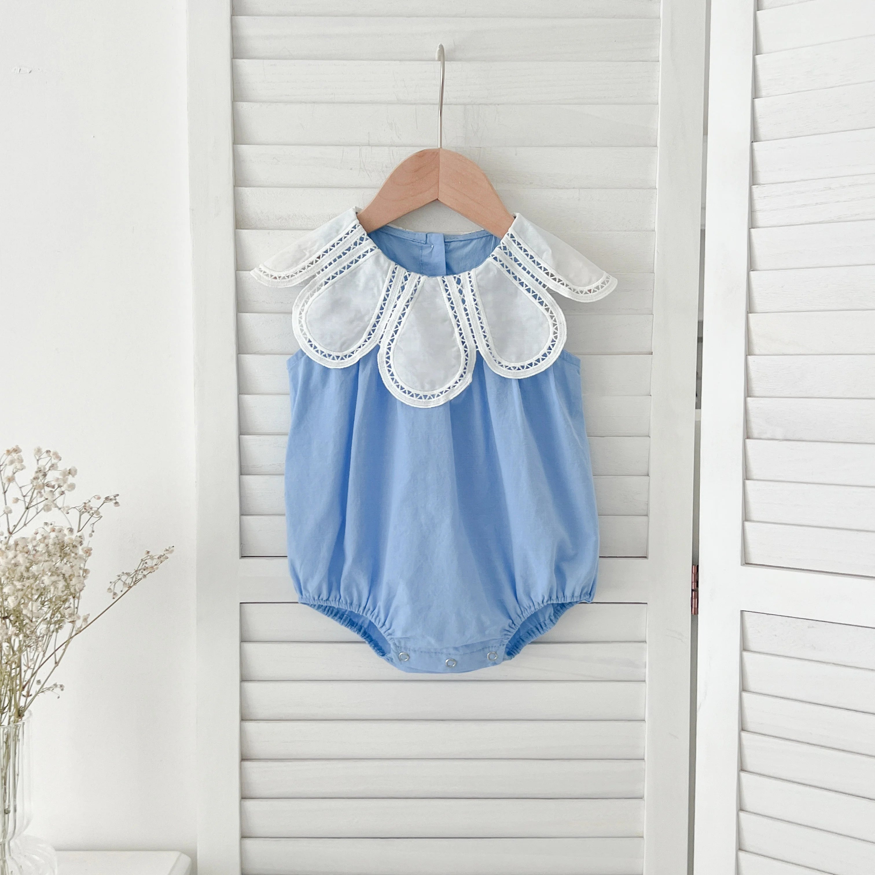 Sisters Dress Summer Kids Princess Dresses Short Sleeved Cotton Solid Color Splicing Infant Baby Romper Baby Girl Party Dress