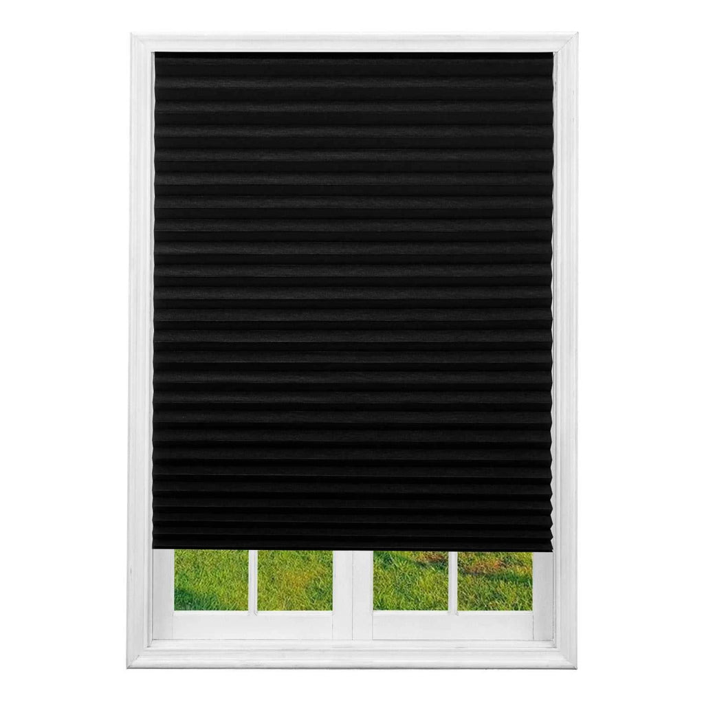 Blind for Window Self Adhesive Pleated Blinds Cordless No Drill Fabric Shutter Room Darkening Shades Blackout Shutters The jack market .AU The jack market .AU Home $ 53 14:496#Black Full blackout