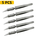 Ceramic Precision Tweezers - Anti-Static, Acid Resistant, Stainless Steel for Electronics Repair
