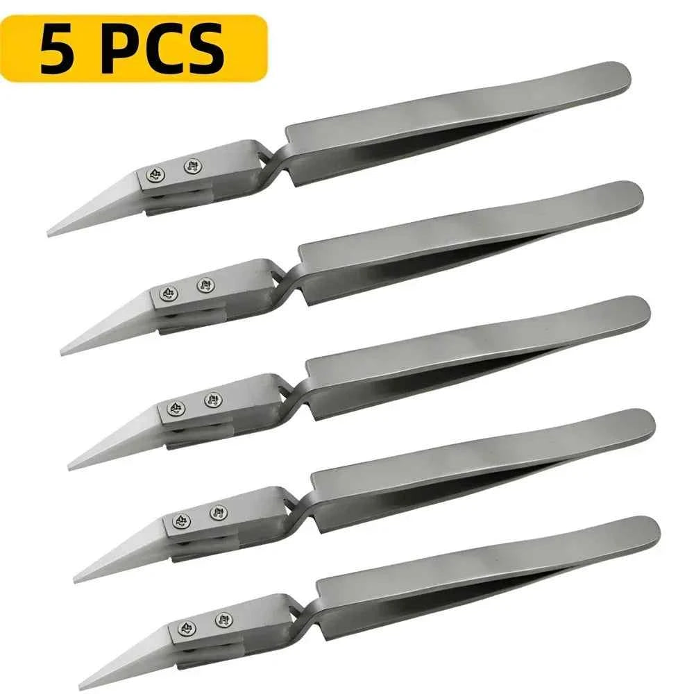 Ceramic Precision Tweezers - Anti-Static, Acid Resistant, Stainless Steel for Electronics Repair