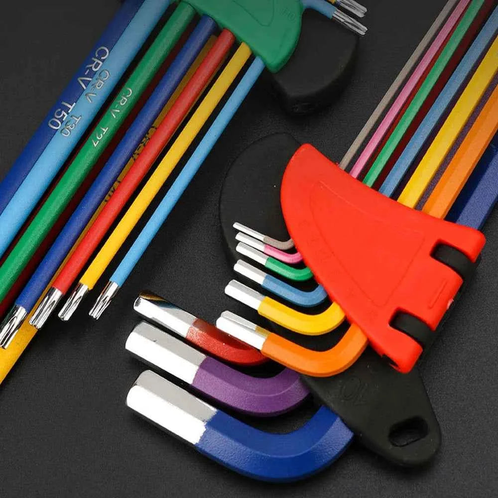9Pcs S2 Alloy Steel Hex Key Set with Quick Snap Adapter & Ball Head for Ultimate Precision