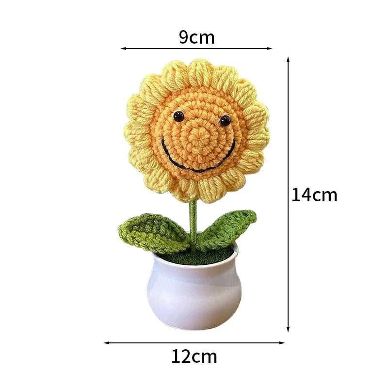 Sunflower Crochet Flower Artificial Hand Woven Flowers Finished Girasol Crochet Plants Wedding Guest Gifts Desktop Decoration The jack market .AU The jack market .AU $ 23 14:200013901#S27