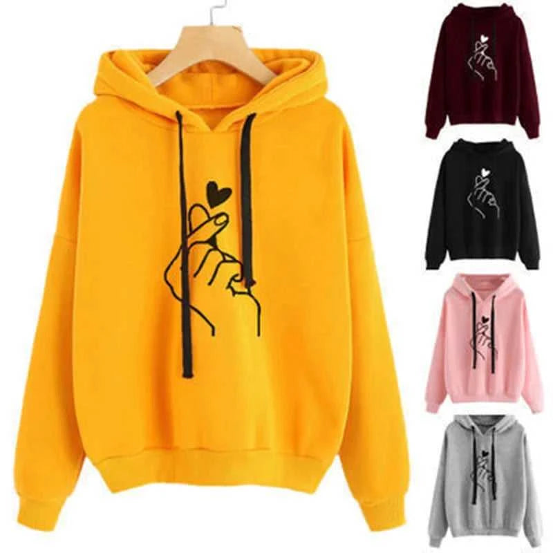 Autumn Fleece Hoodie Solid Color Finger Heart Hooded Korean Fashion Sweatshirts Long Sleeve Top Drawstring Pockets Loose Hoodies The jack market .AU The jack market .AU $ 56 14:365458#Wine Red;5:4182