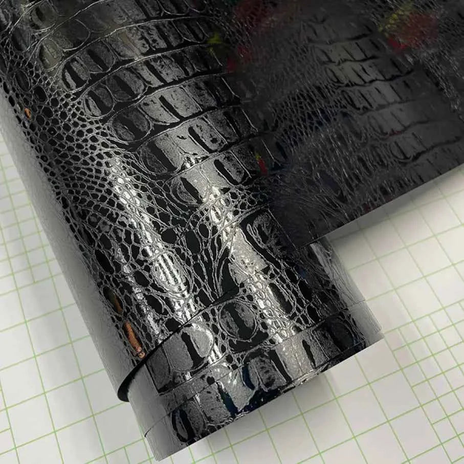 50CM*800CM Black Snake Skin Leather Grain Texture Vinyl Car Wrap Sticker Decal Film Adhesive Sticker Interior Car Styling
