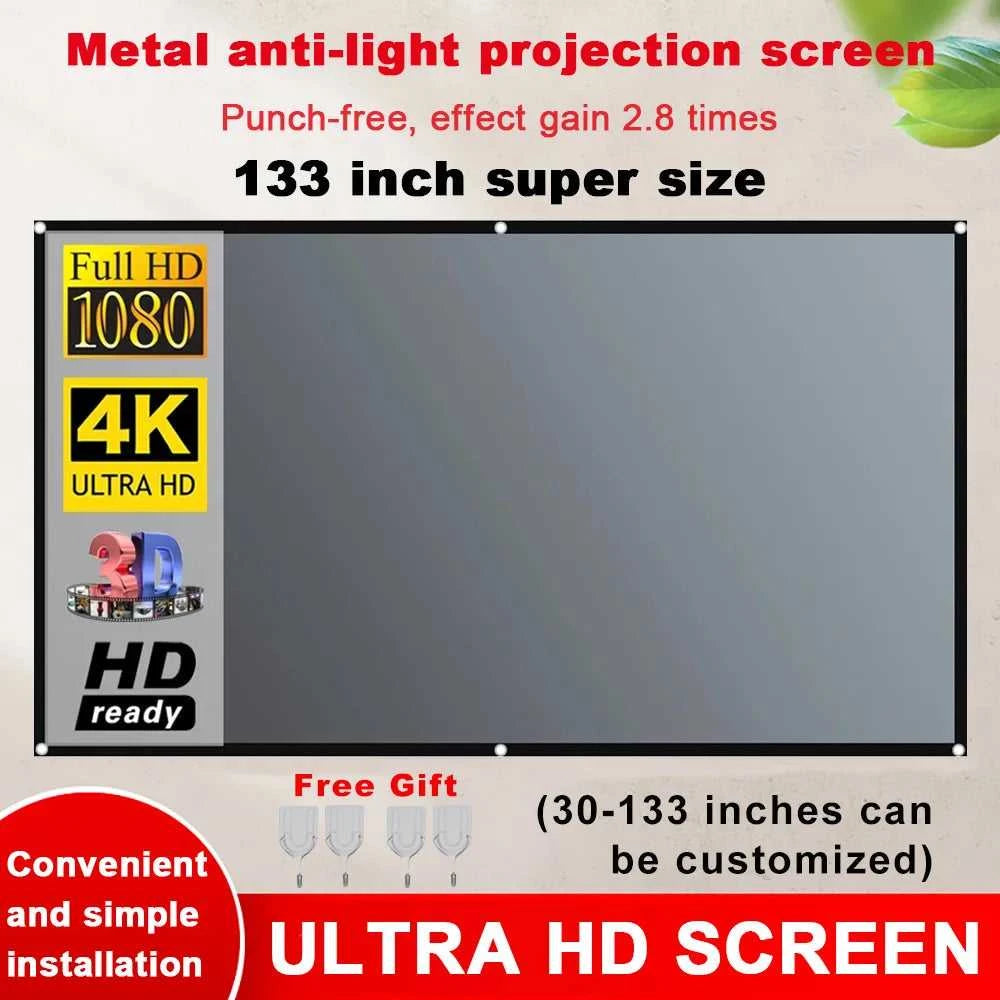 ZHNUWIE Projector Screen 16:9 Metal Anti Light Curtain Reflective Fabric Cloth For YG300 XGIMI H3 HALO Mogo Xiaomi DLP Projector The jack market .AU The jack market .AU Accessories Electronics $ 71 977:202689808
