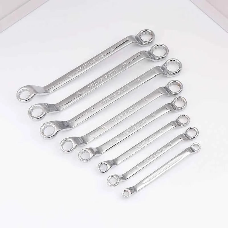 Multifunctional Double-ended Offset Ring Spanner - Heat Treated Hardened Box End Wrench for Auto Repair