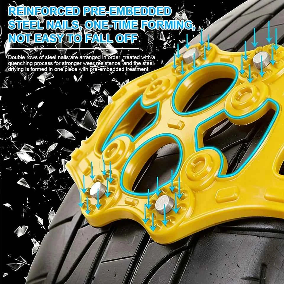 Car Snow Chains Universal Easy Install Tire Anti-Slip Chains for SUV Sedan Ice Snow Muddy Road Durable Emergency Traction Chains