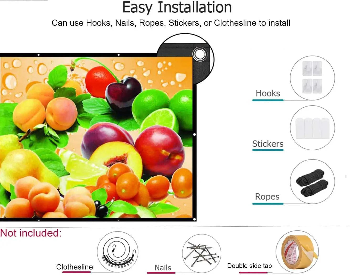 ZHNUWIE Projector Screen 16:9 Metal Anti Light Curtain Reflective Fabric Cloth For YG300 XGIMI H3 HALO Mogo Xiaomi DLP Projector The jack market .AU The jack market .AU Accessories Electronics $ 71 977:202689808