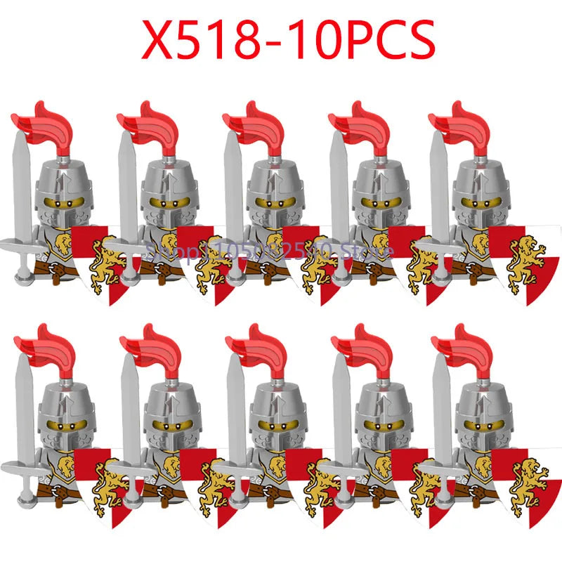 MOC Military Soldier Movie Character Building Blocks Accessories Medieval Castle Knight Helmet Shield Mini Brick Gift Toy E008