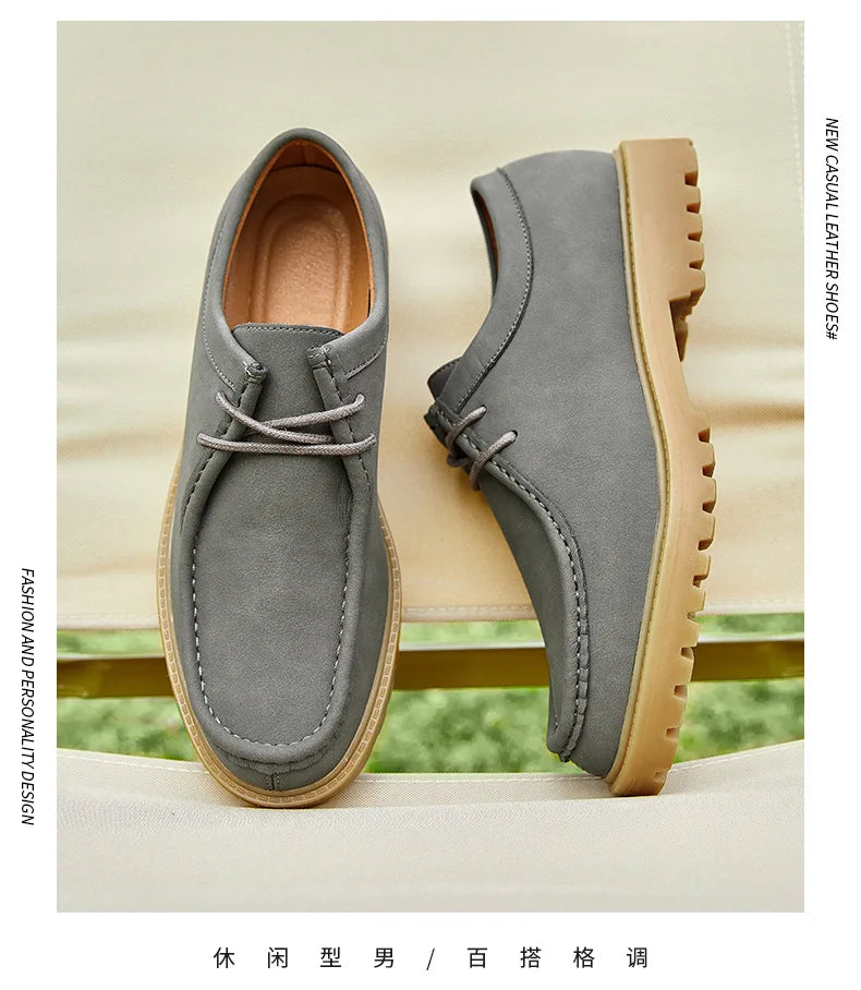 New 2025 Spring Autumn Outdoor Men's Walking Shoes Men Durable Sole Casual Loafers Male Fashion Cow Leather Footwear