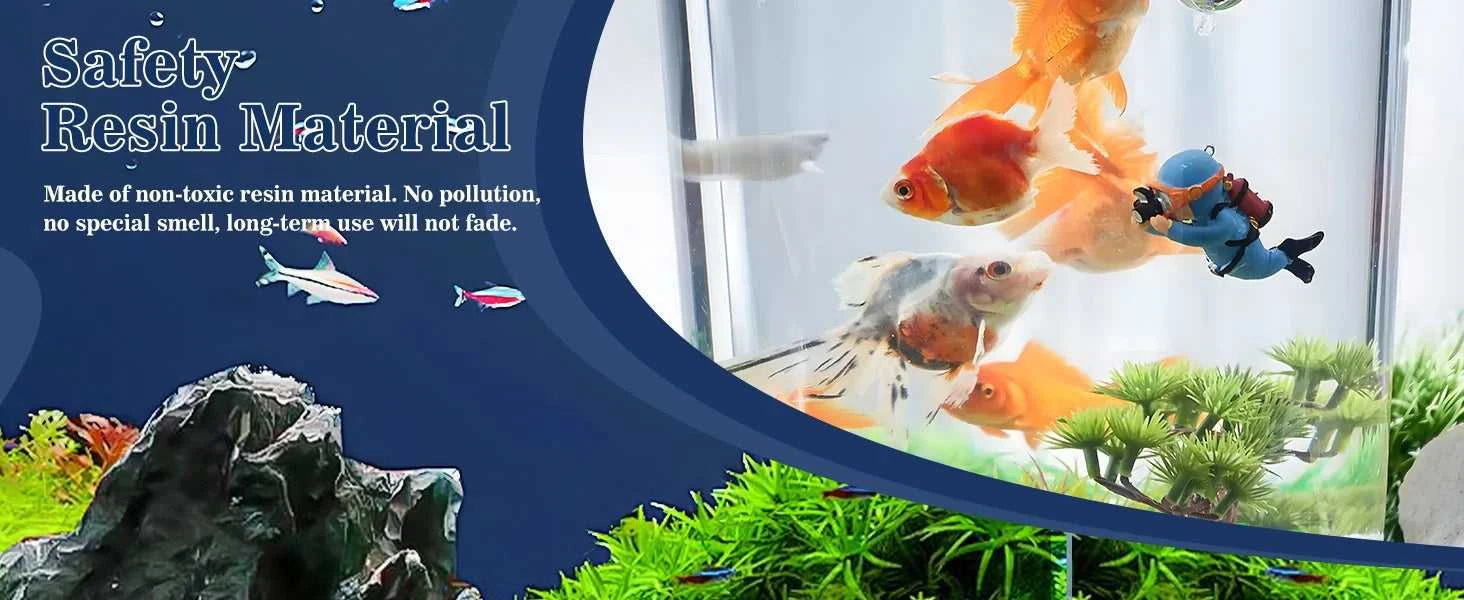 Fish Tank Decoration Creative Floating Diver Ornaments Set Blue Guy Figurines for Underwater Scenery Bottom Aquarium Decor The jack market .AU The jack market .AU Fishing Gear $ 21 14:496#J
