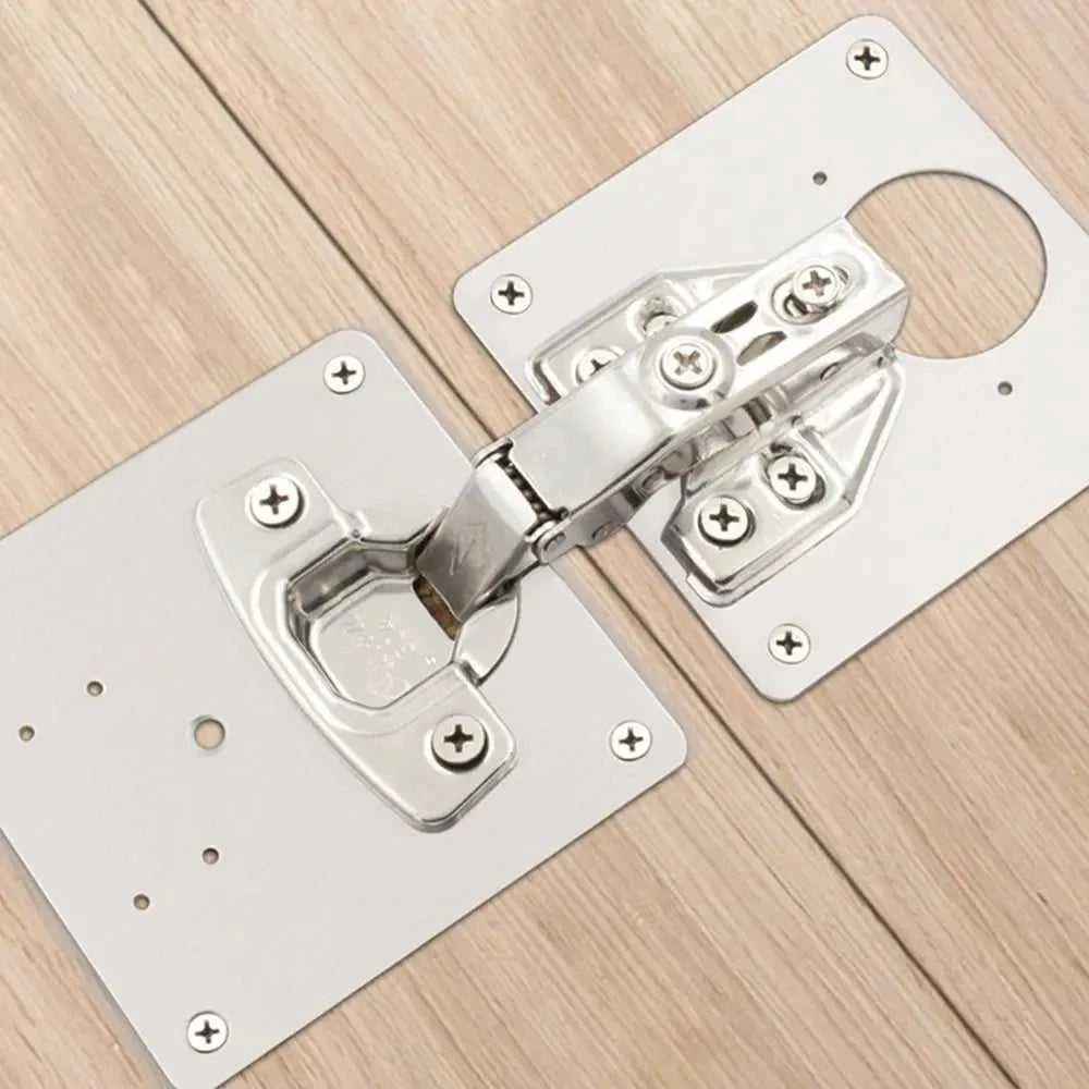 Stainless Steel Kitchen Cabinet Hinge Repair Plate Silver with 4 Screws Furniture Drawer Hinge Fixing Plate Easy to install The jack market .AU The jack market .AU Home $ 50 <none>